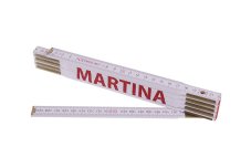 Metr skládací 2m MARTINA (PROFI,bílý,drevo)