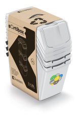 Sada 3 odpadkových košu SORTIBOX II - objem: 3x25 l, barva: popelave šedá