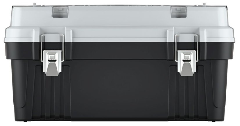 Kufr na nářadí s kov. držadlem a zámky OPTIMA (přepážky) 586x296x305 mm - barva: šedá