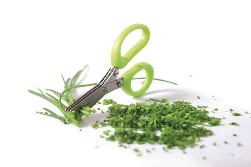 Nůžky na bylinky HERBS CUT  tři ostří 13 cm - barva: bílá/limetka