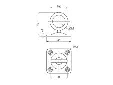 Deska s okem 40x40mm 6mm NEREZ