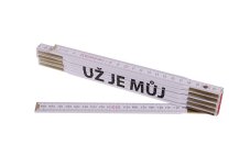 Metr skládací 2m UŽ JE MuJ (PROFI,bílý,drevo)