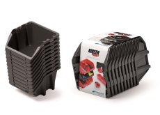 Set úložných boxu 10 ks BINEER SHORT SET 288x158x187 mm - barva: černá