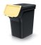 Odpadkový koš STACKBOX Q SET - objem: 4x20 l, barva: recyklovaně černá