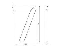 Číslice "7" na dveře NZ 75mm Bronz