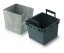 Květináč URBI SQUARE LOW BETON EFFECT 30 cm s vkladem - barva: marengo