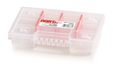 Plastový organizér 10 prihrádek (prepážky) NORT 195x155x35 mm - barva: transparentní