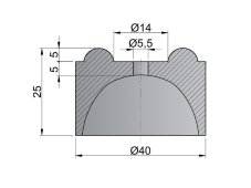 Gumová zarážka pr.40mm, v.25mm ČERNÁ