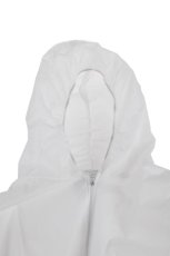 Bílý polypropyl.overal XXL s kapucí