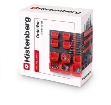 Závesný panel s 10 boxy a 22 držáky na náradí ORDERLINE 800x165x400 mm