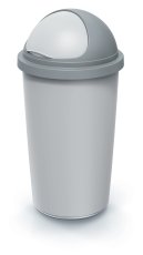 Odpadkový koš COMPACTA R ROLLER - objem: 60 l,  barva: popelavě šedá se světle šedým víkem