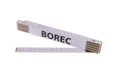 Metr skládací 2m BOREC (PROFI,bílý,drevo)