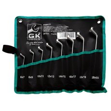 GK TOOLS Sada očkových klíčů vyhnutých chrom 8 dílů | 6-22 mm, textilní obal