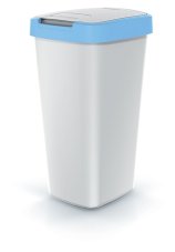Odpadkový koš COMPACTA Q FLAP - objem: 25 l, barva: popelavě šedá se světle modrým víkem