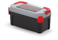 Kufr na náradí s kov. držadlem SMART 500x251x243 mm - barva černá s šedým víkem