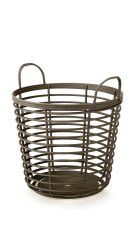 Koš s uchy ZANZI BASKET WOOD 37,4 cm - barva: káva