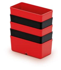 Sada 5 plastových boxu na náradí UNITE BOX 110x55x132 červené