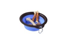 skládací silikonová miska pro psa 19x6cm modrá - velká