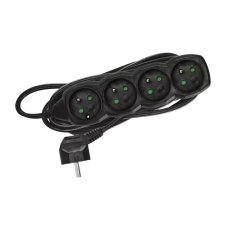 EMOS Prodlužovací kabel | černý 4 zásuvky, 230 V / 5 m, (1 mm²)