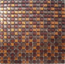 Mozaika JSM-ZL010 sklenená perleť oranžová hnedá 29,7x29,7cm sklo