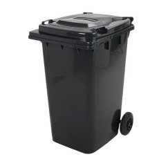 Popelnice D120B 120L černá plastová s kolečky