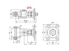 Závěs seřizovací plotna M16 55x75mm JEKL 40mm Černý lak nosnost 30kg