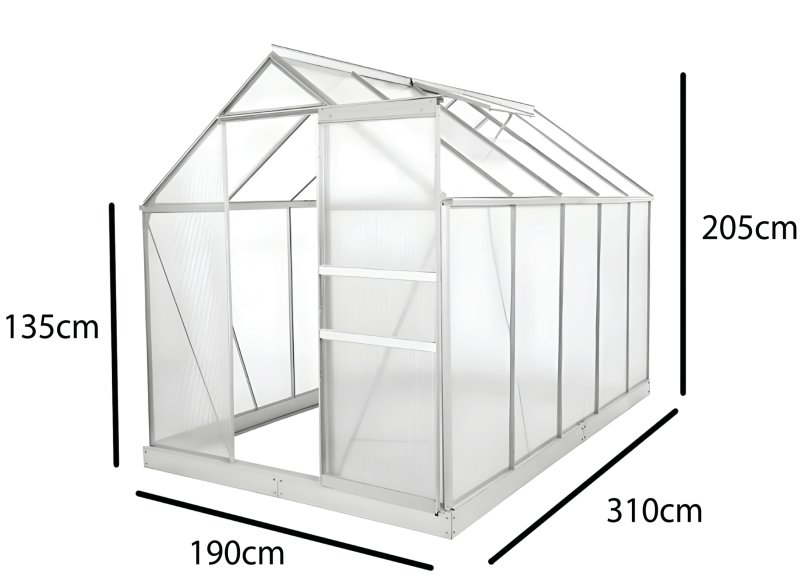 Zahradní skleník 190 x 310 x 205 cm
