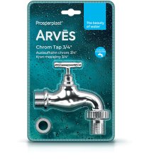 Kohoutek k sudu na dešťovou vodu CHROM TAP 3/4" - barva: stríbrná