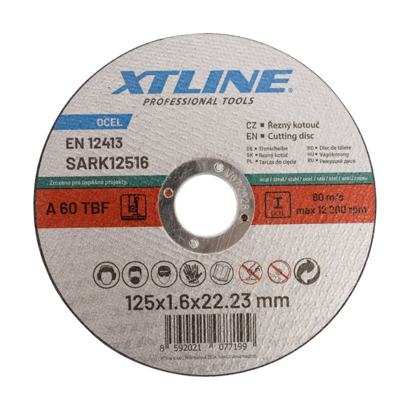 XTLINE Kotouč řezný na ocel | 125x2,5x22,2 mm