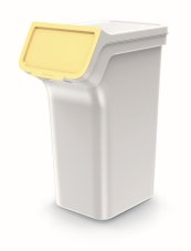 Odpadkový koš STACKBOX Q - objem: 4x25 l, barva:  popelavě šedá