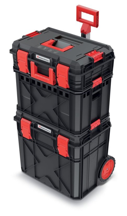 Set kufrů na nářadí a organizérů X BLOCK PRO 546x380x970 mm - barva: černá