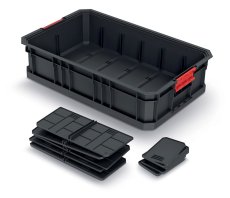 Modulární prepravní box s prepážkami MODULAR SOLUTION 520x327x125 mm - barva: černá