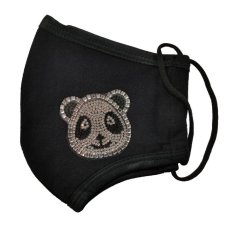 Bavlnená Rouška černá - panda 1 ks
