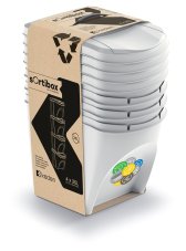 Sada 4 odpadkových košů SORTIBOX - objem: 4x25 l, barva: popelavě šedá