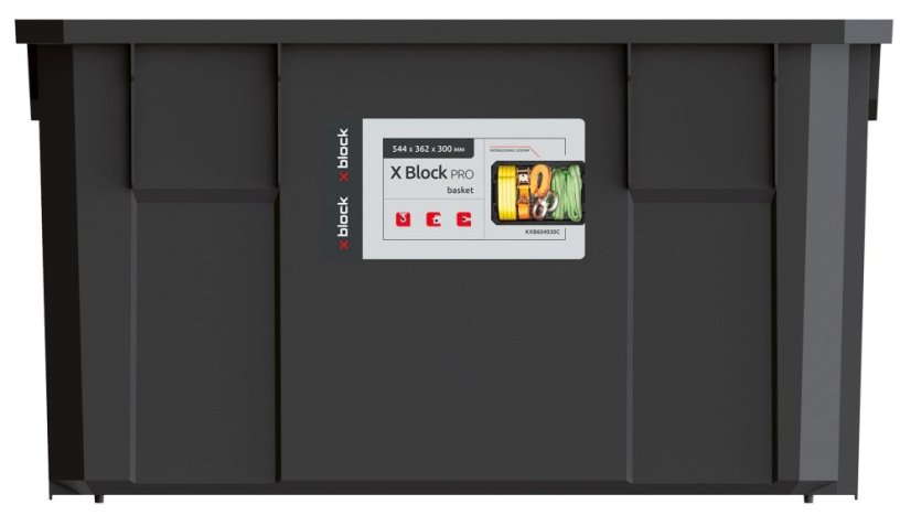 Modulární přepravní box X BLOCK PRO 544x362x300 mm - barva: černá