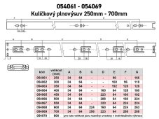 Kuličkový plnovýsuv 600mm Zn 45mm