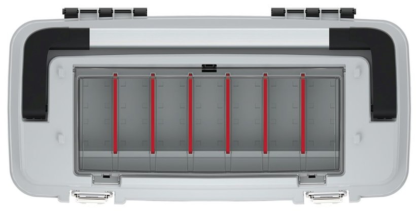 Kufr na nářadí s kov. držadlem a zámky OPTIMA (přepážky) 586x296x305 mm - barva: šedá