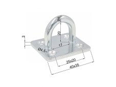 Deska s okem 40x35 pr.6mm BZn