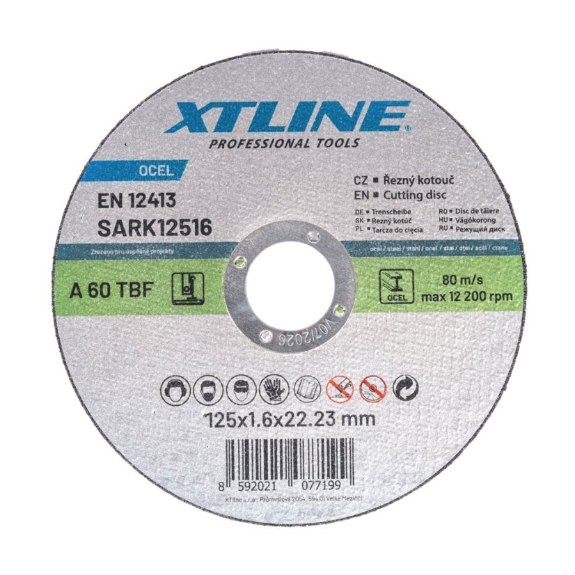 XTLINE Kotouč řezný na ocel | 125x1,6x22,2 mm