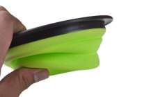 skládací silikonová miska pro psa 19x6cm zelená - velká