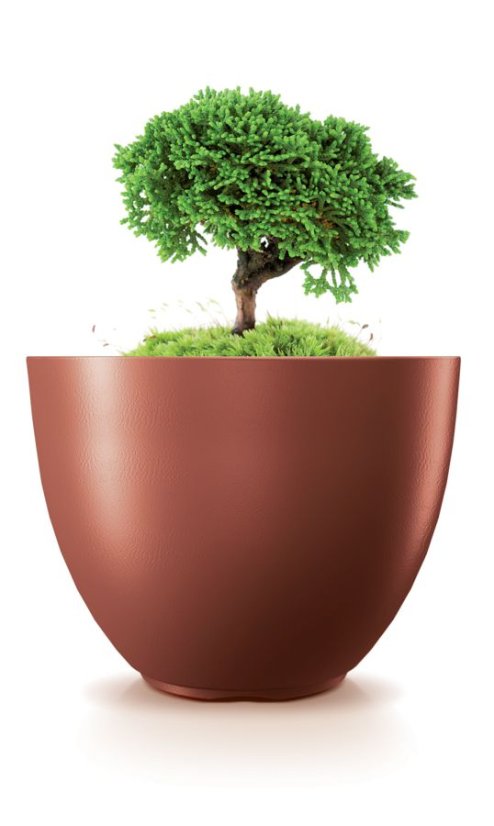 Květináč HEOS s vkladem 56,9 cm - barva: měděná