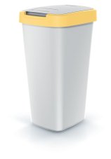 Odpadkový koš COMPACTA Q FLAP - objem: 25 l, barva: popelavě šedá se světle žlutým víkem