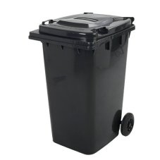 Popelnice D120B 120L černá plastová s kolečky