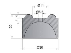 Gumová zarážka pr.30mm, v.20mm ČERNÁ
