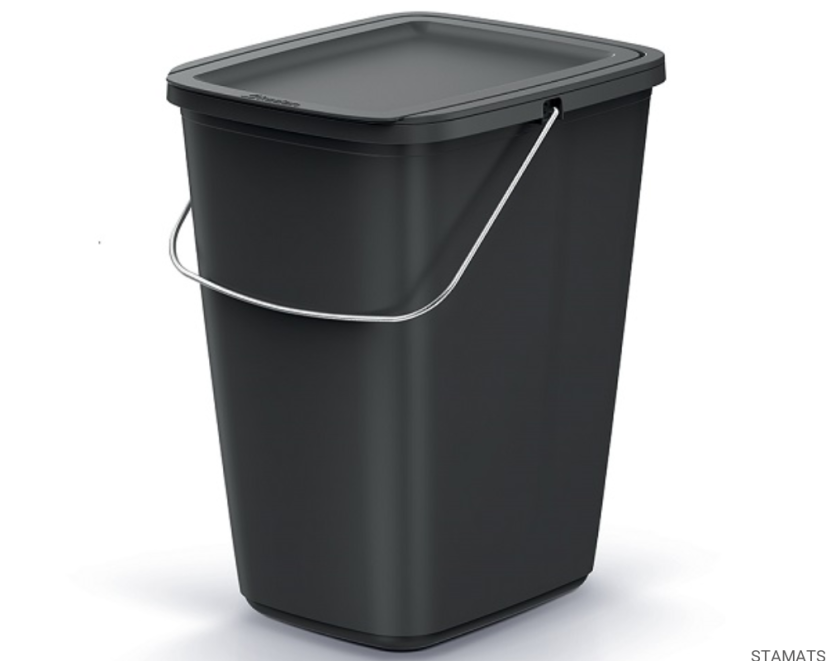 Odpadkový koš COMPACTA Q FLAP BASIC - objem: 9l, barva: recyklovaná černá