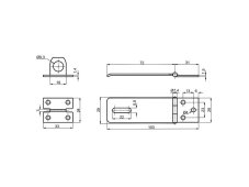 Petlice MINI 75x26x1,2mm ČERNÝ LAK