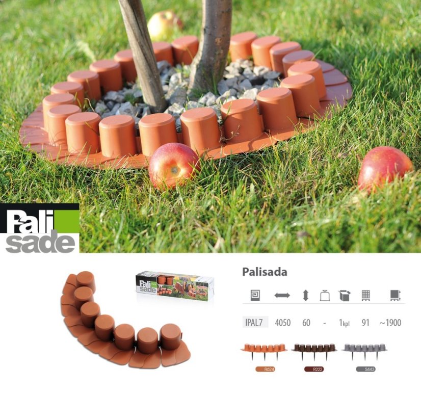 Palisáda zahradní 405 - barva: terakota