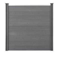 Zahradní plot WPC 188 x 186 cm šedý 2 sloupky