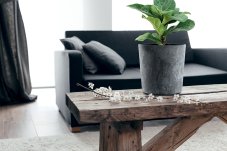 Květináč URBI ROUND EFFECT 30 cm s vkladem - barva: antracit