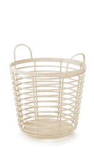 Koš s uchy ZANZI BASKET WOOD 37,4 cm - barva: krémová